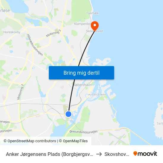 Anker Jørgensens Plads (Borgbjergsvej) to Skovshoved map