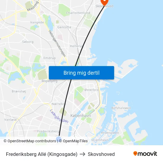 Frederiksberg Allé (Kingosgade) to Skovshoved map