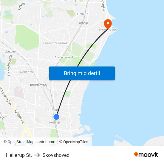 Hellerup St. to Skovshoved map
