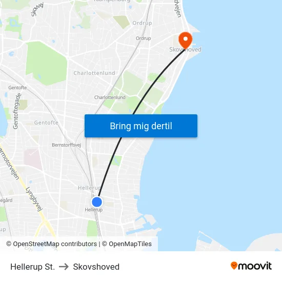 Hellerup St. to Skovshoved map