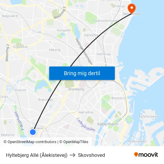 Hyltebjerg Allé (Ålekistevej) to Skovshoved map