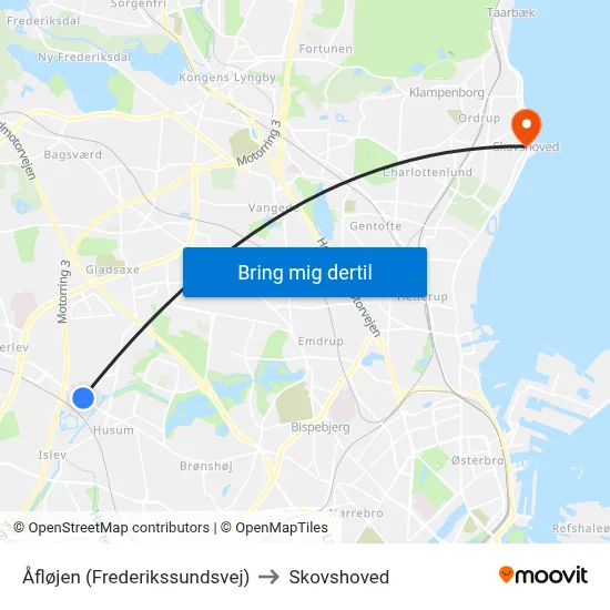 Åfløjen (Frederikssundsvej) to Skovshoved map
