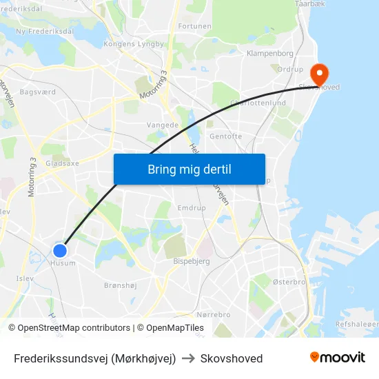 Frederikssundsvej (Mørkhøjvej) to Skovshoved map