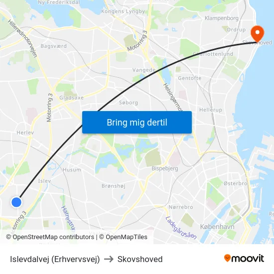 Islevdalvej (Erhvervsvej) to Skovshoved map