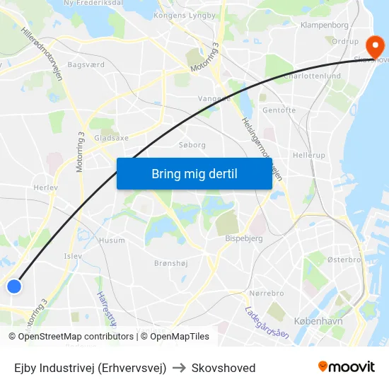 Ejby Industrivej (Erhvervsvej) to Skovshoved map