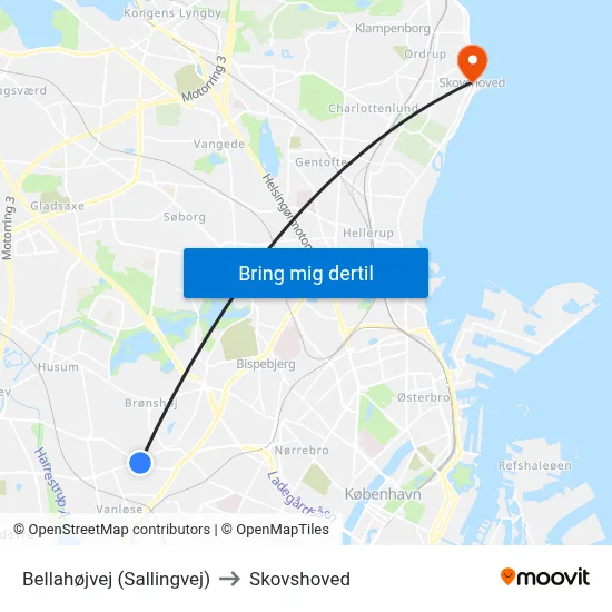 Bellahøjvej (Sallingvej) to Skovshoved map