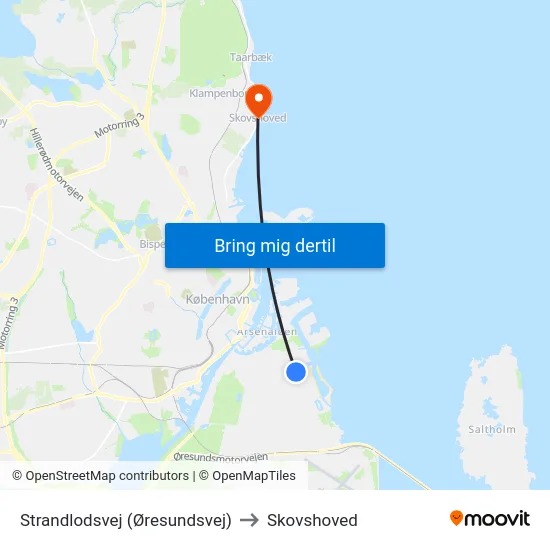 Strandlodsvej (Øresundsvej) to Skovshoved map