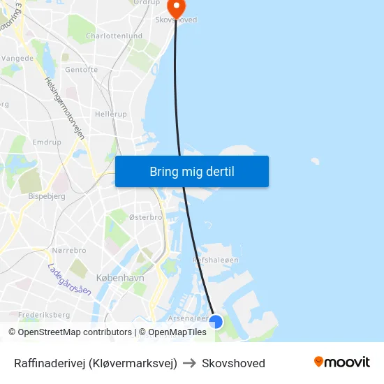 Raffinaderivej (Kløvermarksvej) to Skovshoved map