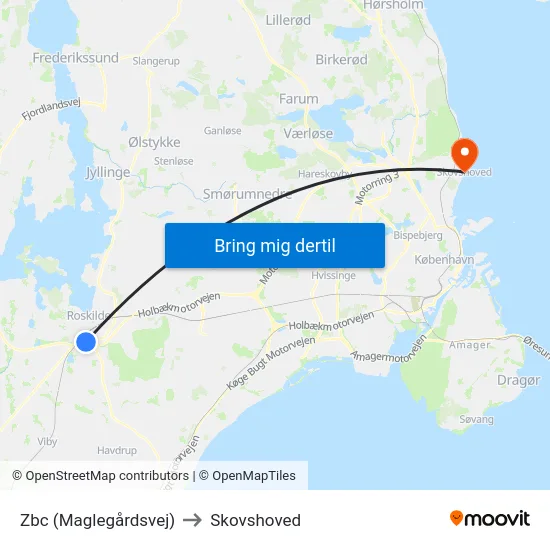 Zbc (Maglegårdsvej) to Skovshoved map