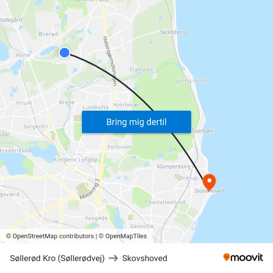 Søllerød Kro (Søllerødvej) to Skovshoved map