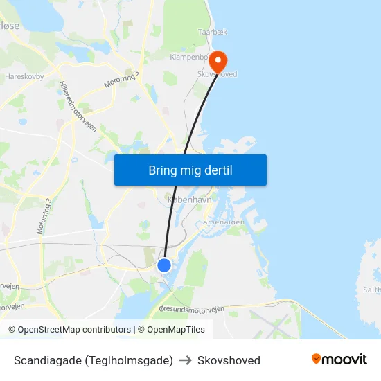 Scandiagade (Teglholmsgade) to Skovshoved map