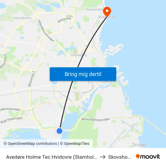 Avedøre Holme Tec Hvidovre (Stamholmen) to Skovshoved map