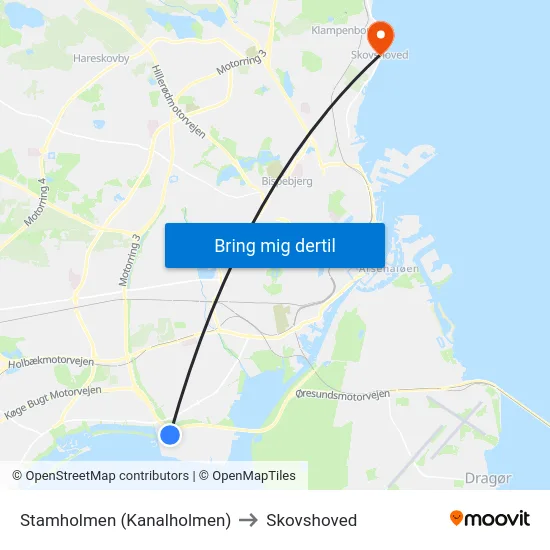 Stamholmen (Kanalholmen) to Skovshoved map