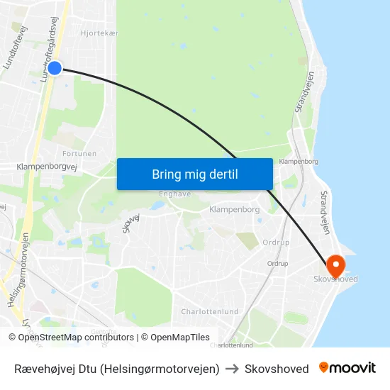 Rævehøjvej Dtu (Helsingørmotorvejen) to Skovshoved map