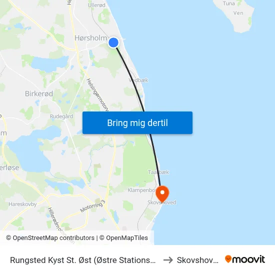 Rungsted Kyst St. Øst (Østre Stationsvej) to Skovshoved map