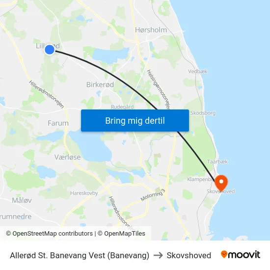 Allerød St. Banevang Vest (Banevang) to Skovshoved map