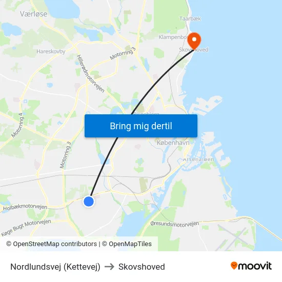 Nordlundsvej (Kettevej) to Skovshoved map