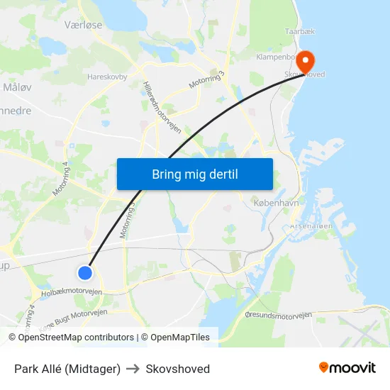 Park Allé (Midtager) to Skovshoved map