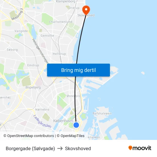 Borgergade (Sølvgade) to Skovshoved map