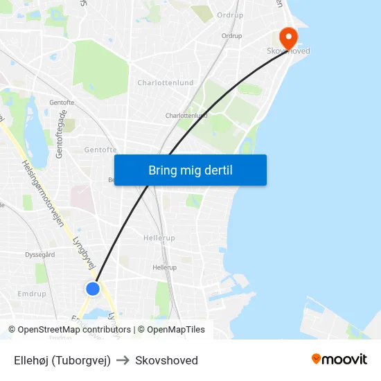 Ellehøj (Tuborgvej) to Skovshoved map