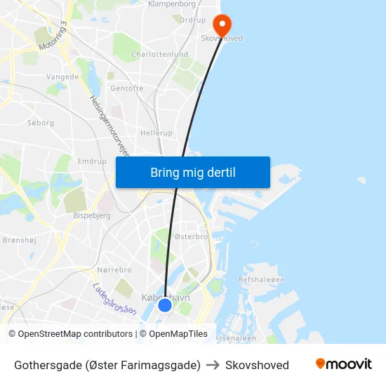 Gothersgade (Øster Farimagsgade) to Skovshoved map
