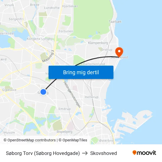 Søborg Torv (Søborg Hovedgade) to Skovshoved map