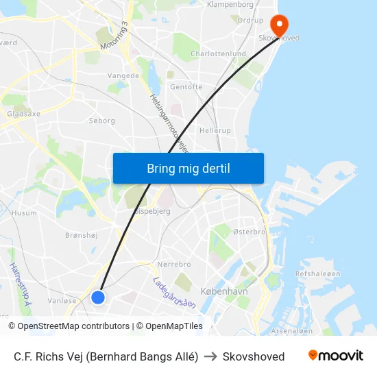 C.F. Richs Vej (Bernhard Bangs Allé) to Skovshoved map