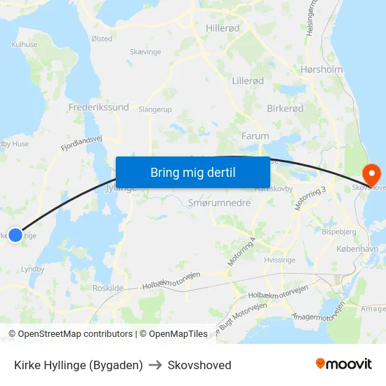 Kirke Hyllinge (Bygaden) to Skovshoved map