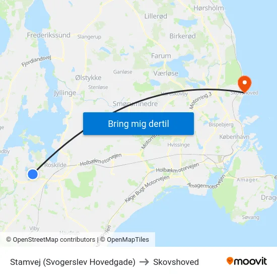 Stamvej (Svogerslev Hovedgade) to Skovshoved map