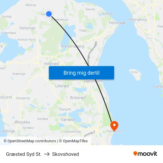 Græsted Syd St. to Skovshoved map