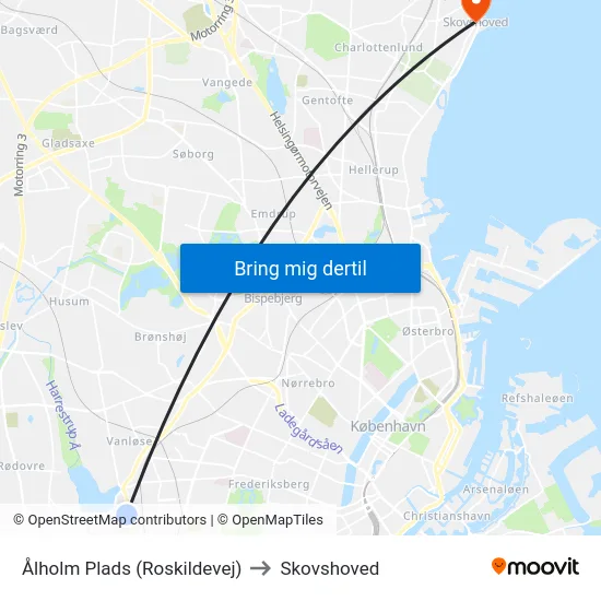 Ålholm Plads (Roskildevej) to Skovshoved map