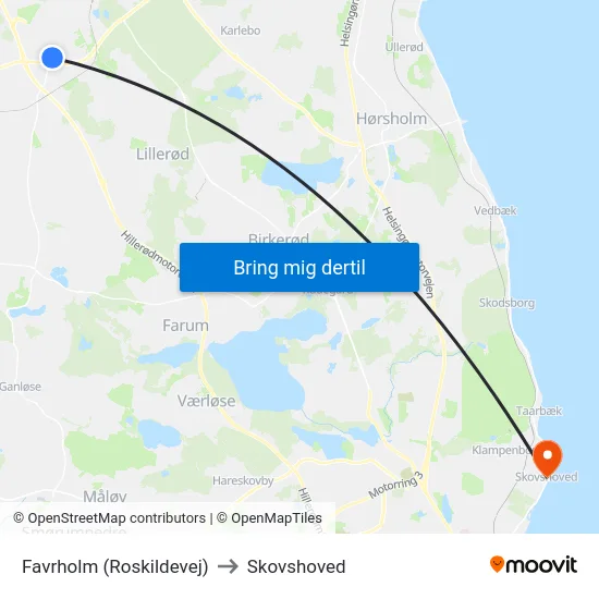 Favrholm (Roskildevej) to Skovshoved map