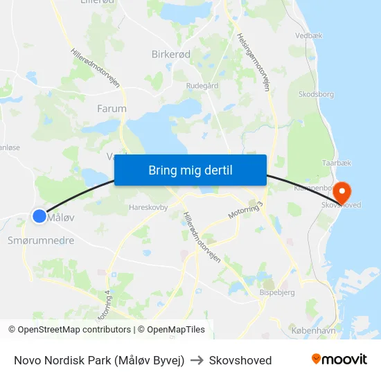 Novo Nordisk Park (Måløv Byvej) to Skovshoved map