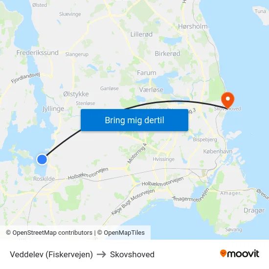 Veddelev (Fiskervejen) to Skovshoved map