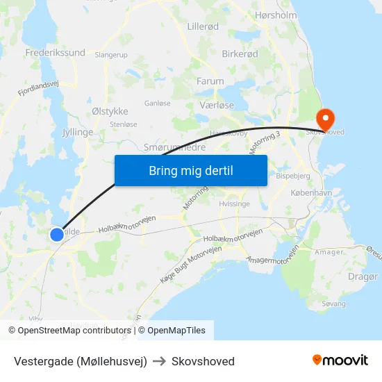 Vestergade (Møllehusvej) to Skovshoved map