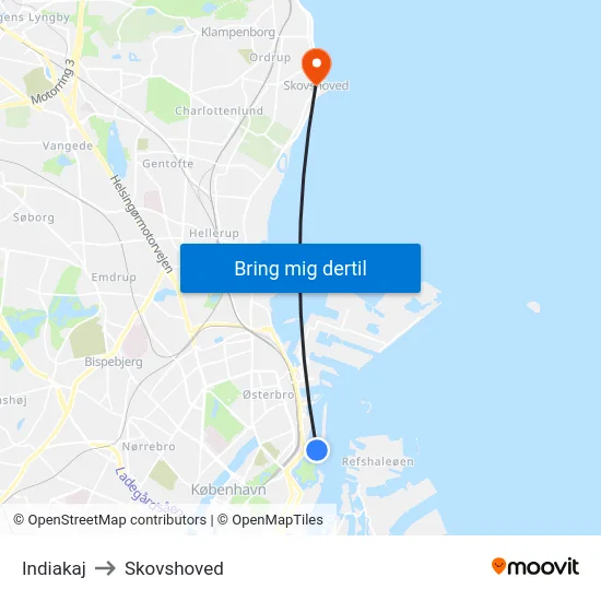 Indiakaj to Skovshoved map