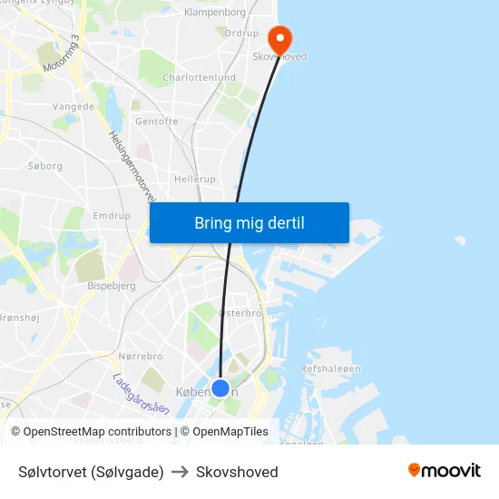 Sølvtorvet (Sølvgade) to Skovshoved map