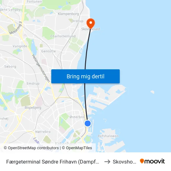 Færgeterminal Søndre Frihavn (Dampfærgevej) to Skovshoved map
