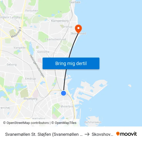 Svanemøllen St. Sløjfen (Svanemøllen St.) to Skovshoved map