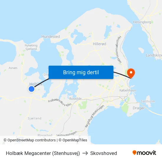 Holbæk Megacenter (Stenhusvej) to Skovshoved map