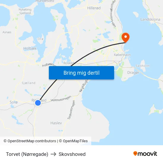 Torvet (Nørregade) to Skovshoved map