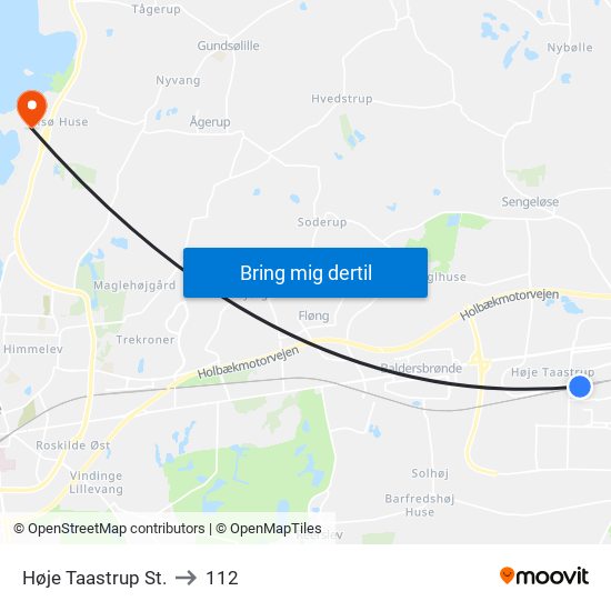 Høje Taastrup St. to 112 map