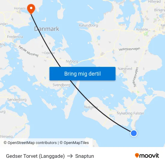 Gedser Torvet (Langgade) to Snaptun map