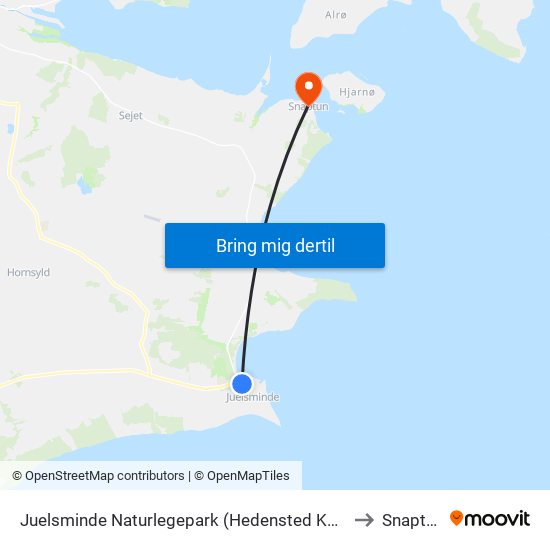 Juelsminde Naturlegepark (Hedensted Kom) to Snaptun map