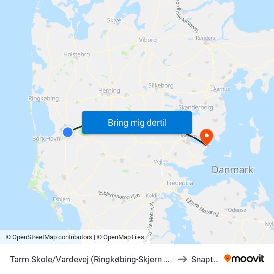 Tarm Skole/Vardevej (Ringkøbing-Skjern Kom) to Snaptun map