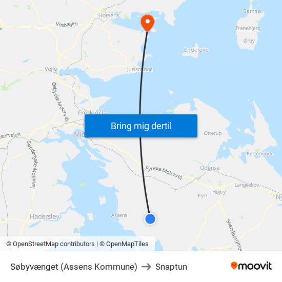 Søbyvænget (Assens Kommune) to Snaptun map