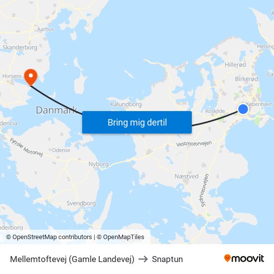 Mellemtoftevej (Gamle Landevej) to Snaptun map