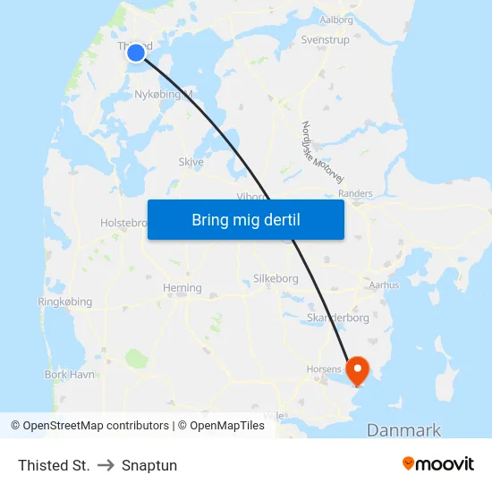 Thisted St. to Snaptun map