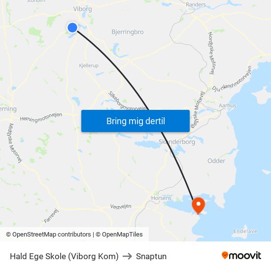 Hald Ege Skole (Viborg Kom) to Snaptun map