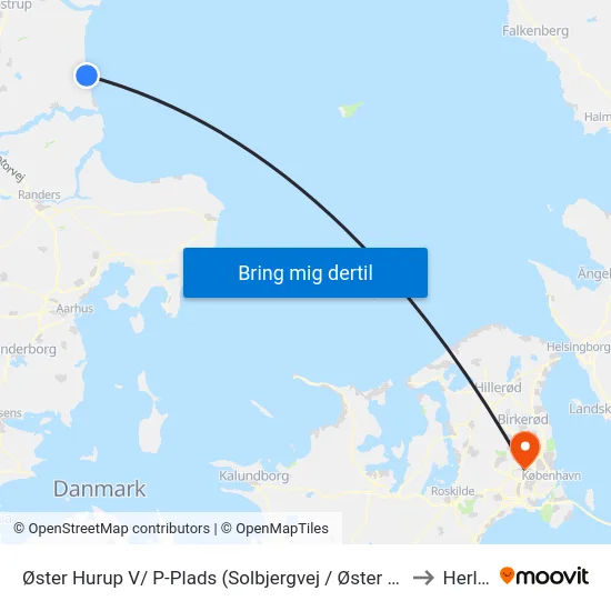 Øster Hurup V/ P-Plads (Solbjergvej / Øster Hurup) to Herlev map